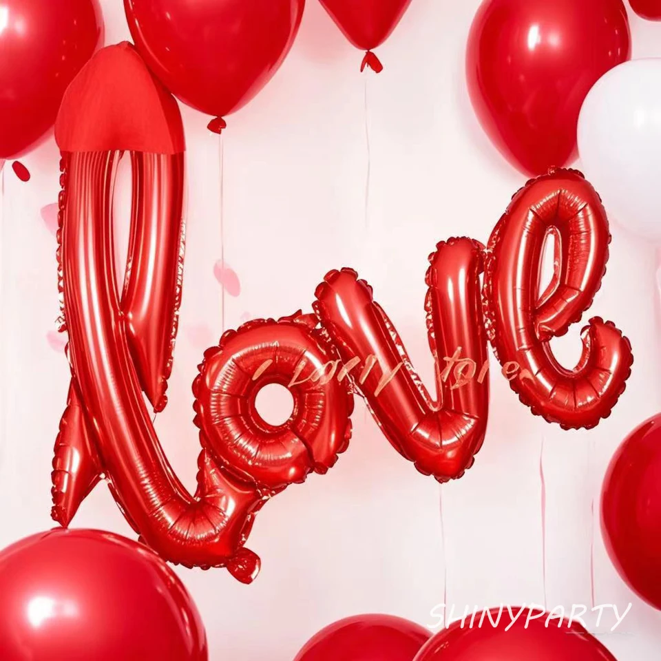 108 cm Veľký červený list Láska fólia Balóny svadobné výročie Valentín Návrh hliníkového balóna bábätko glóbos dekor