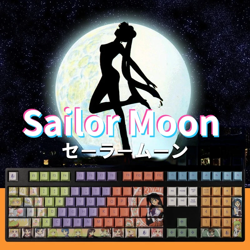 108 Klávesy Sailor Moon Game Animation Animácie Klávesové kľúče Cool Design Mechanical Keyboard Cap