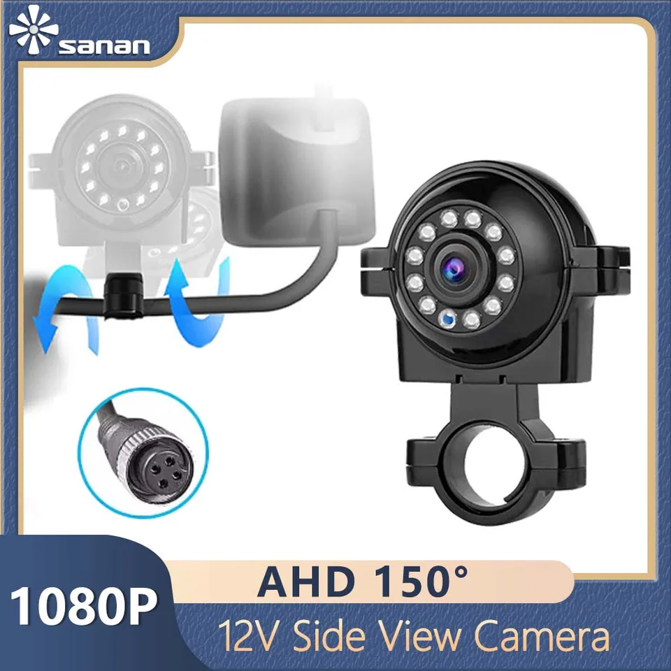 1080p AHD na bočné zobrazenie vozidla Fotoaparát 12v IR nočné videnie vľavo vpravo CCTV Camera visieť na zadnom zrkadle pre autobusový nákladný automobil IP68 nepremokavý