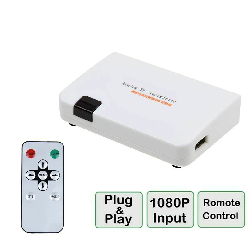 1080p HDMI kompatibilný s RF koaxiálnym konvertorovým boxom Analóg TV vysielač s diaľkovým ovládaním adaptéra signálu káblového signálu Nový adaptér