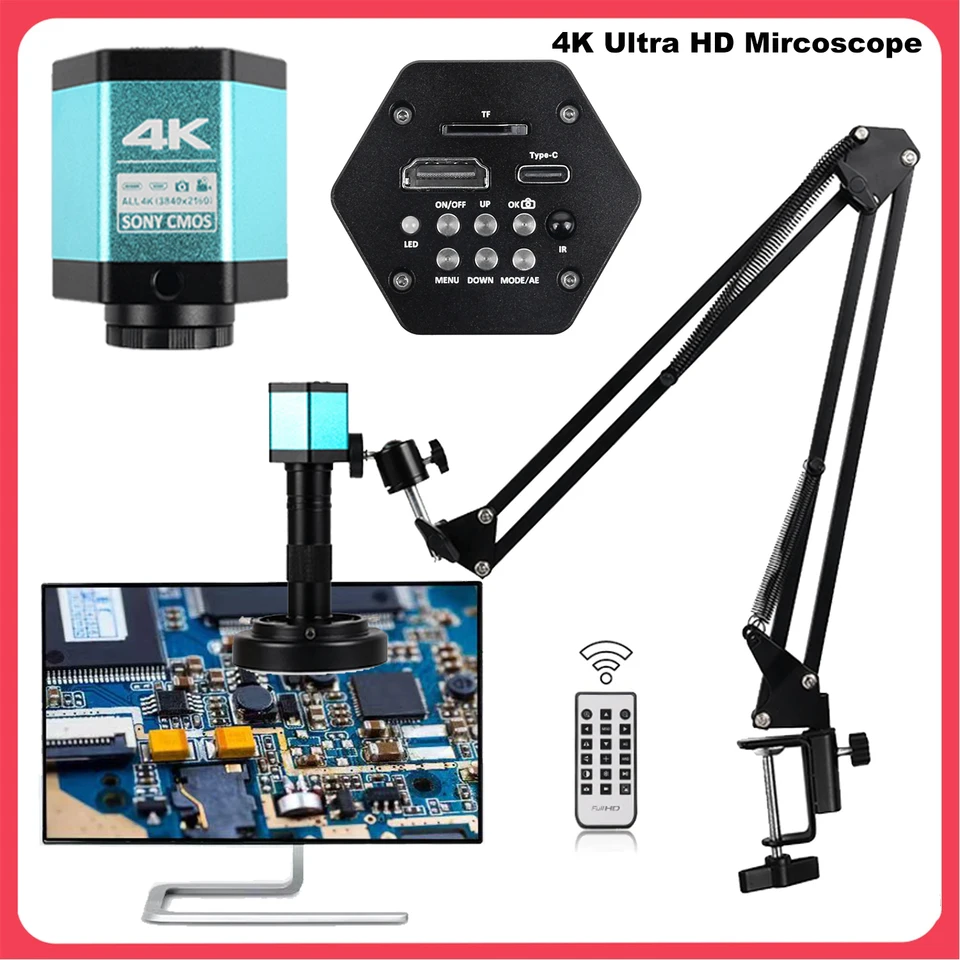 1080p plné HD digitálny mikroskop typu C HDMI Mircoscope USB VGA C-Mount Industry Mikroskop