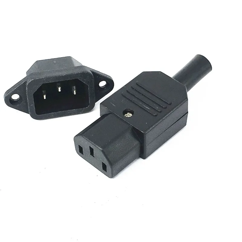10A US AC250V 10A 3PIN IEC C13 Power Dodatočná zástrčková zástrčka adaptér Mužská zástrčka a ženský konektor prepájajúci káblový drôt konektor