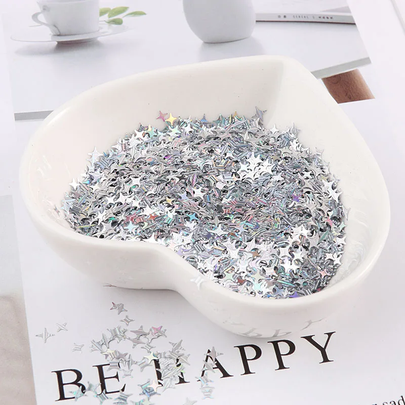10g/balenie 3-5 mm krížový tvar ultrakinové flitry Pet Paillettes for Nails Art Manikúru/svadobné vianočné dekorácie Konfety
