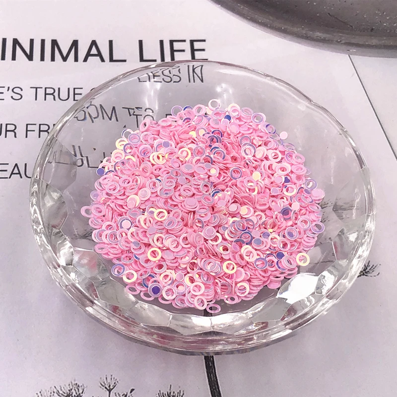 10g/balenie duálnych kruhových flitrov 3 mm kruhový krúžok 2 mm okrúhly tvar Paillettes 3D nechty Art DIY Craft Sewing Lentejuelas Príslušenstvo