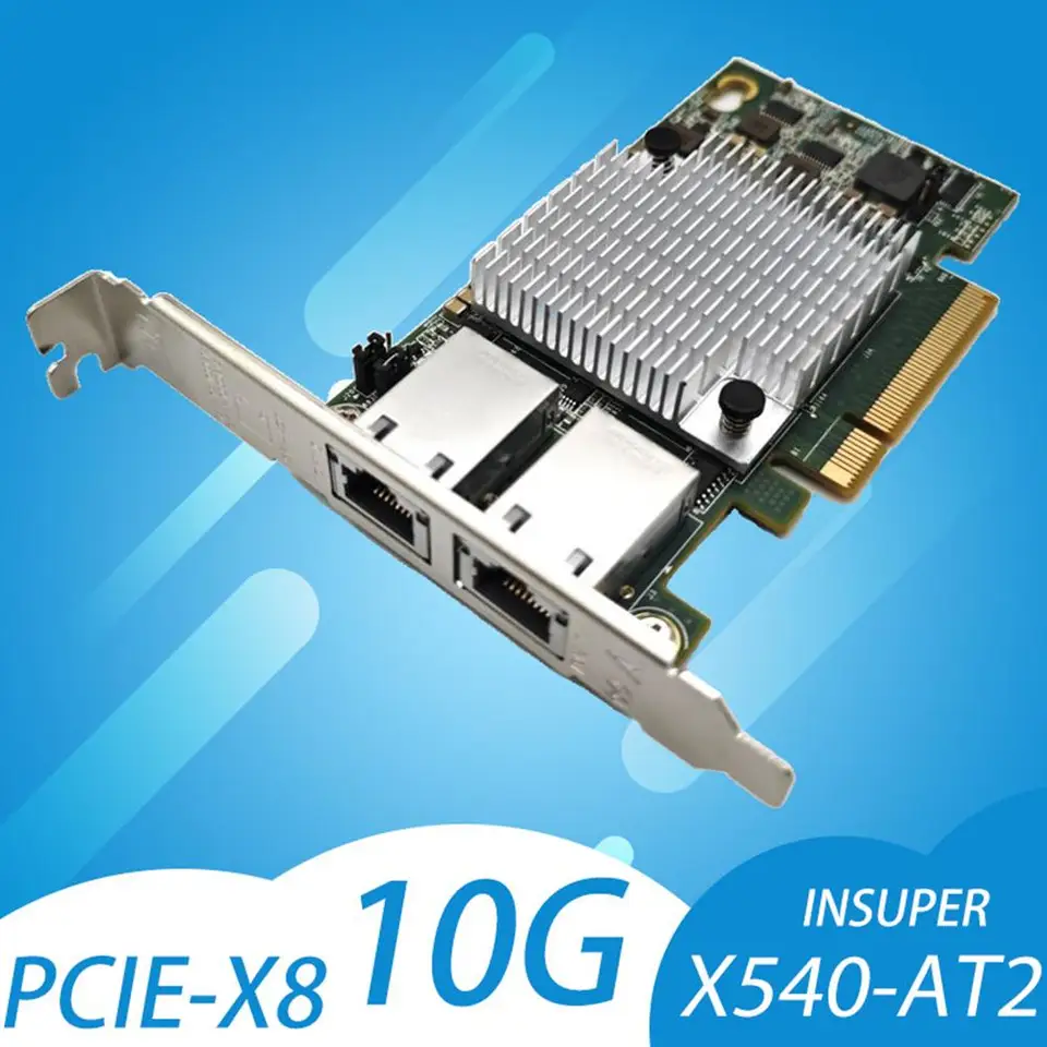 10G Dvojitý port ethernet karta 10g x540-T2 PCIE-X8 Nework Rozšírte adaptér PC port káblové LAN 2 PCIe Controller RJ45 X16 G2E1