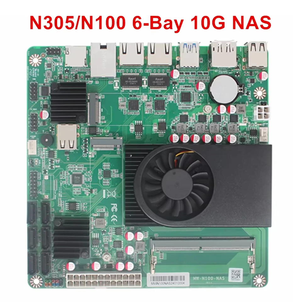 10G NAS základná doska Intel I3-N305 N100 6-BA 2*I226-V 2,5G1*10G 3lan 2*NVME 6*SATA3.0 1*