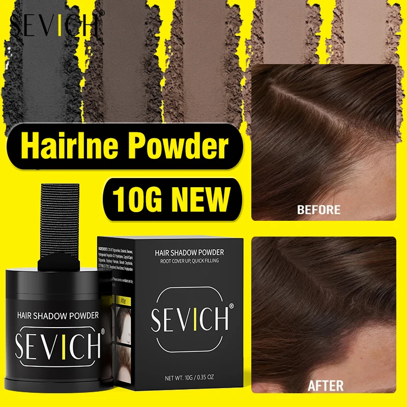 10g Sevich Hair Shadow Root Coot Cover Up Čierny vodotesný vlasový prášok Prírodná zátoka vypadávanie vlasov na vlasy Shadow Concealer
