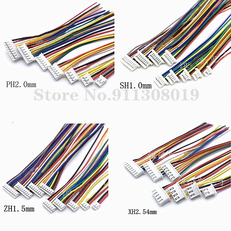 10ks 1,0 1,25 1,5 2,0 2,54 SH/JST/ZH/PH/XH 1,0 mm 1,25 mm 1,5 mm 2,0 mm 2,54 mm ženský zástrč