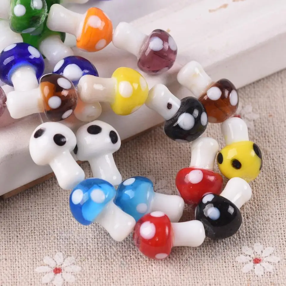 10ks 10x13mm 12x16 mm 15x18 mm huba tvaru ručne vyrábané lampa sklo Lastle Lastle Lastle Laads for Crafts šperky na výrobu nálezov