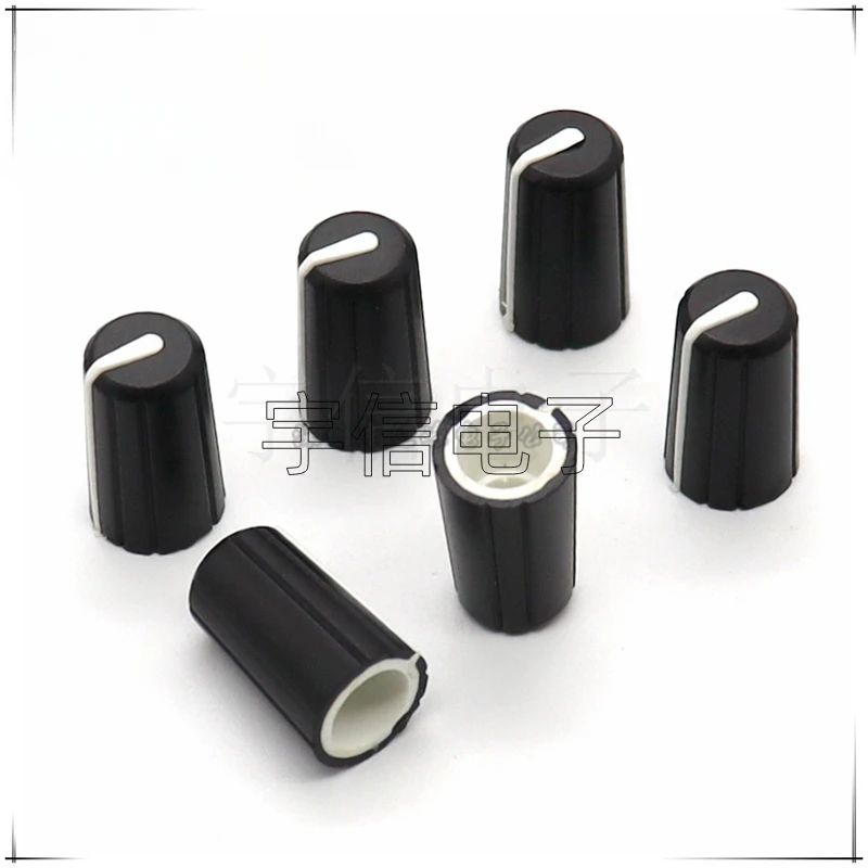10ks 12 × 20 mm kvetinový hriadeľ Potentiometer Koderový spínač napájacieho zosilňovača Audio Audio Plastové čierne a biele uzáver gombíka