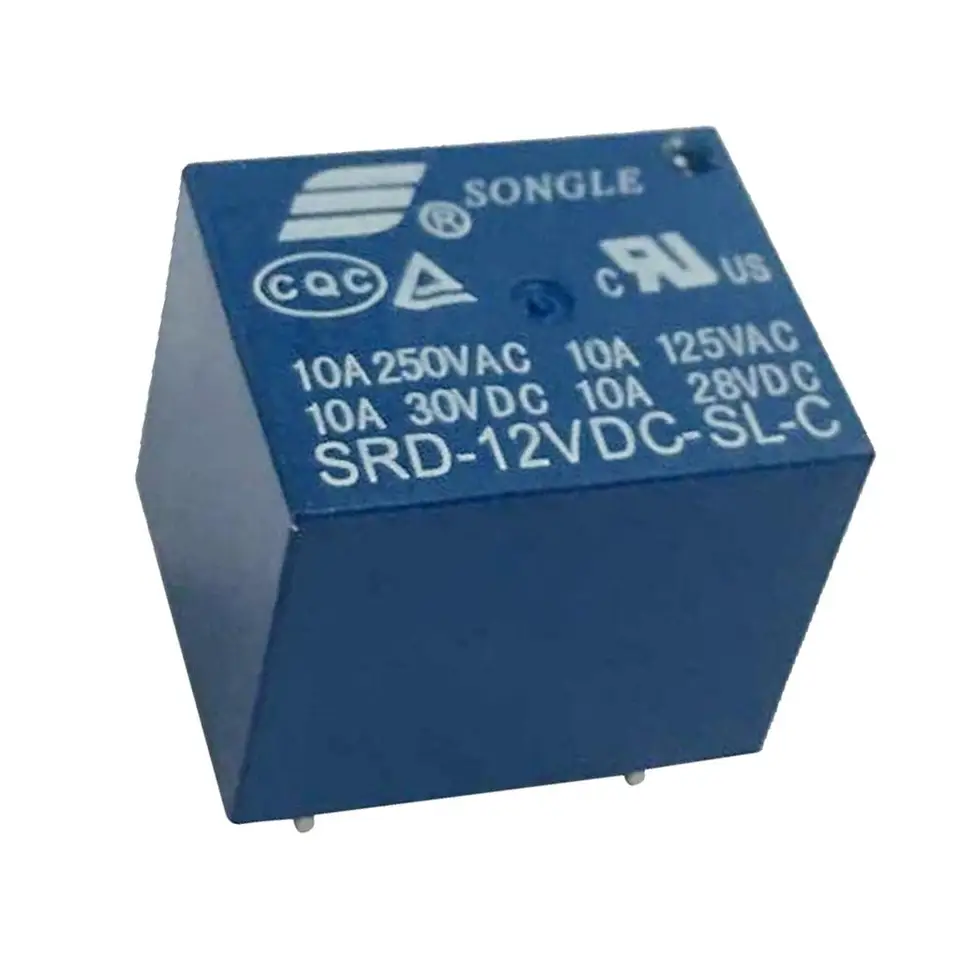 10ks 12V DC Mini Power Relay SPDT 10A PCB MONT 5 PINS SONGLE 250V 30VDC