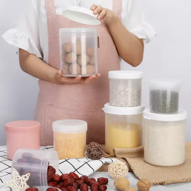 10ks 150/250/300/500 ml plastových pohárov s vekami a vnútornými vložkami doplňujúca fľaša prázdne okrúhle nádoby pre cukrové cukrové cukrové výrobky