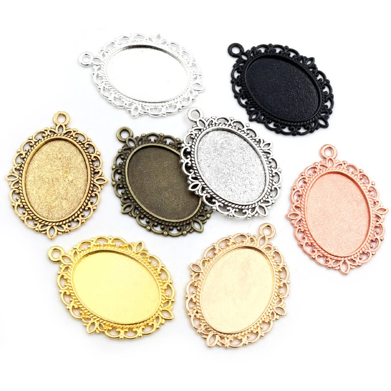 10ks 18x25 mm vnútorná veľkosť 7 farby Platené klasické štýl portrét Cabochon základne nastavenie kúzla