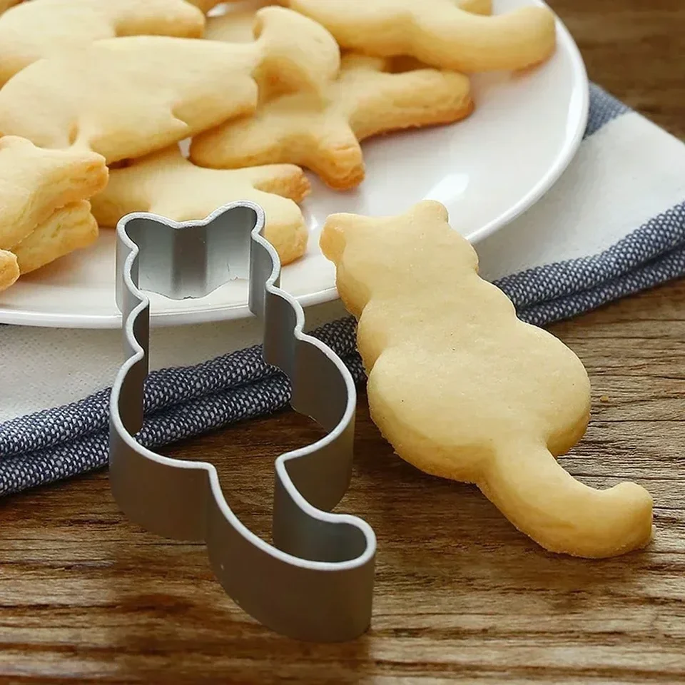 10ks/1pc v tvare mačky hliníka na pečenie Cooks Cookies Cutter Fold Sugarct Cookie Cutter Pečenie