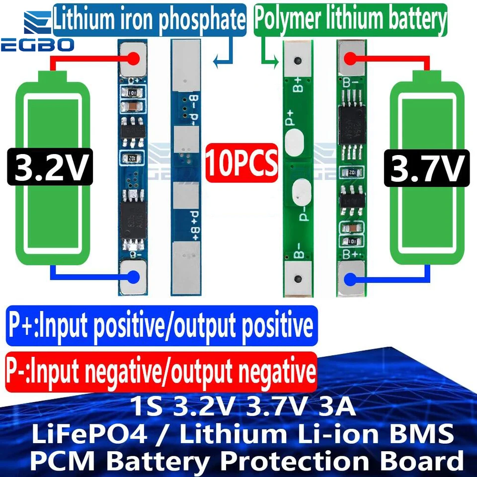 10ks 1s 3,2V 3,7 V 3a LifePo4 / Litium Li-Ion BMS PCM PCM na ochranu batérie PCM pre 18650 32650 batérií