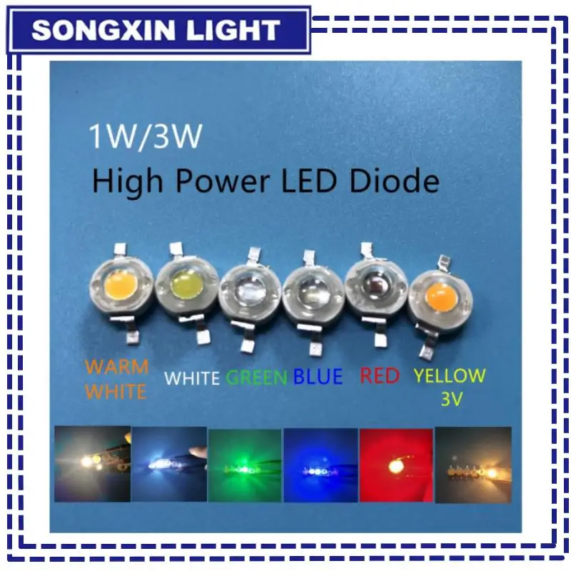 10ks 1W vysoký výkon LED žiarovka LED žiarovka 110-120LM Emitor Emitor Diode White Red Green Blue Yellow DIY LED LED DEOBORÁCIA