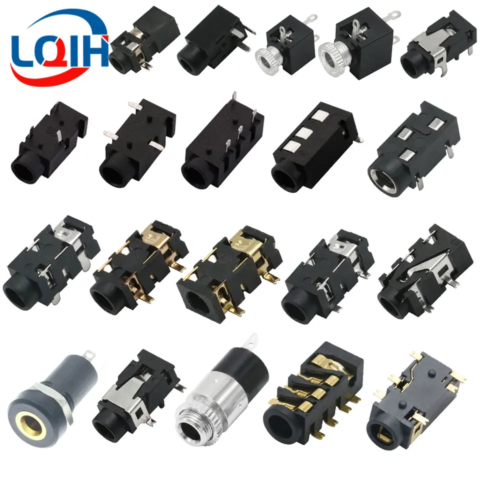 10ks 2,5 3,5 mm slúchadlá Jack Jack Audio Video Žena Dual Channel Stereo Jack Jack Socket Stereo Spájkovací panel Mount PJ-327A PJ-393