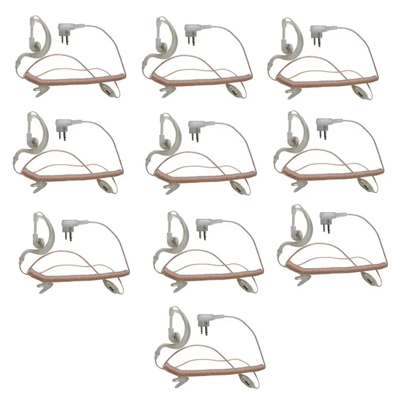 10ks 2 PIN EARHOOK PTT MIC MIKROPHONOVÉ ZADELO ZADELENIE ZA