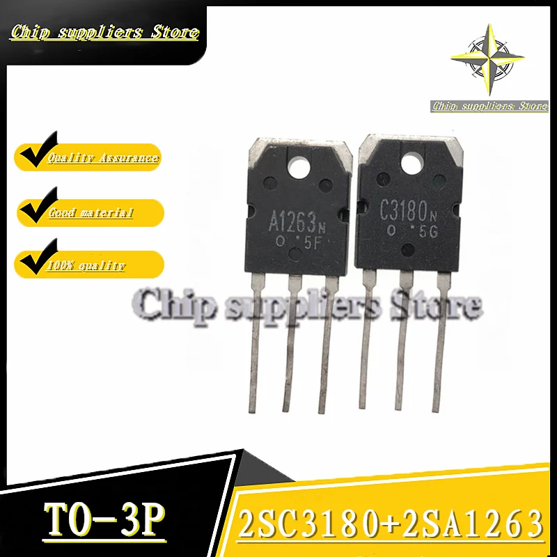 10ks-20pcs // 2SC3180N+2SA1263N 2SC3180 2SA1263 do-3p C3180 A1263 TO3P Audio zosilňovacia trubica Audio zosilňovacia trubica NWE Originálna 100%kvalita kvality