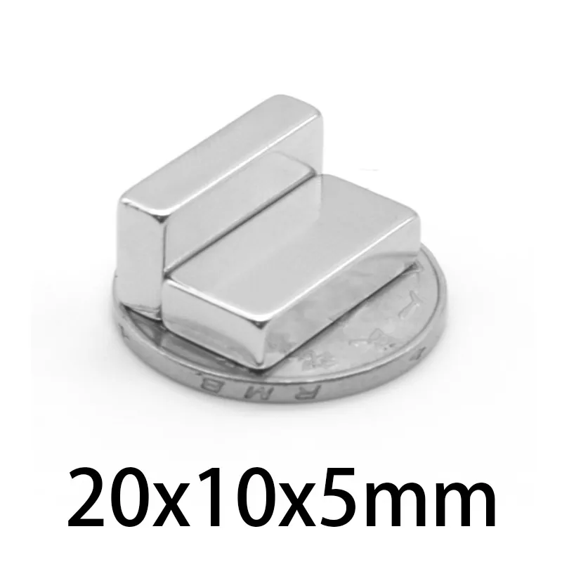 10ks 20x10x5 Magnet Blok obdĺžnika 20 mm * 10 mm * 5 mm neodymium magnety Cuboid 20 * 10 * 5 mm trvalé silné vzácne Zem ndfeb