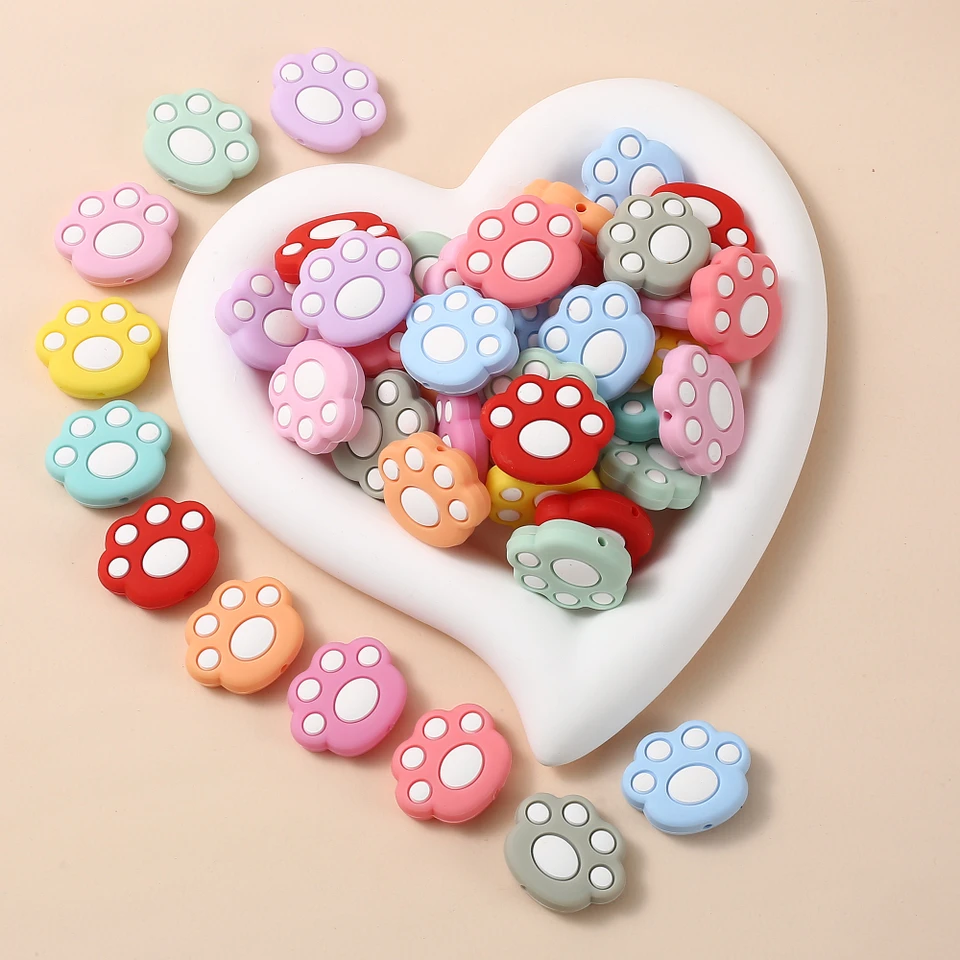 10ks 24x29 mm potravinárske korálky Karikatúra zvierat Claw Teether guľôčky pre šperky výrobu DIY cumlícke reťaz náramku Náramok