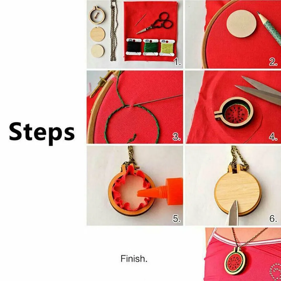 10ks 25 mm mini drevený krížový steh rám vyšívací obruč prsteň remeslá DIY Madera Bordado Broderie Cross Stitch