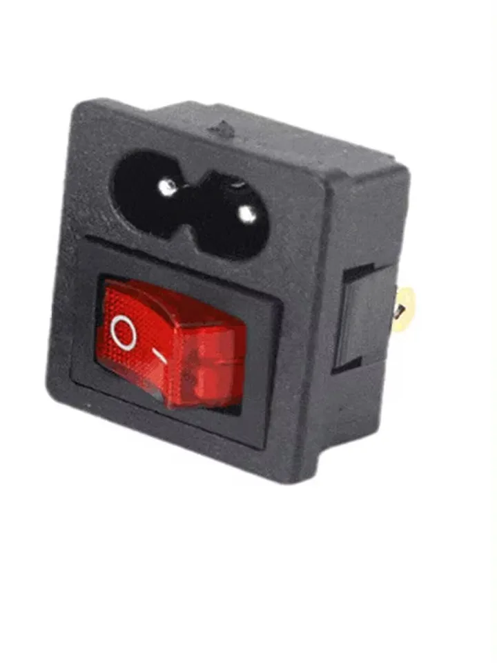 10ks 250V 20A Domáce spotrebiče Rocker Switch Fúzovaný C8 Inlet AC Power Socket Fuse Spínač konektora 2pin