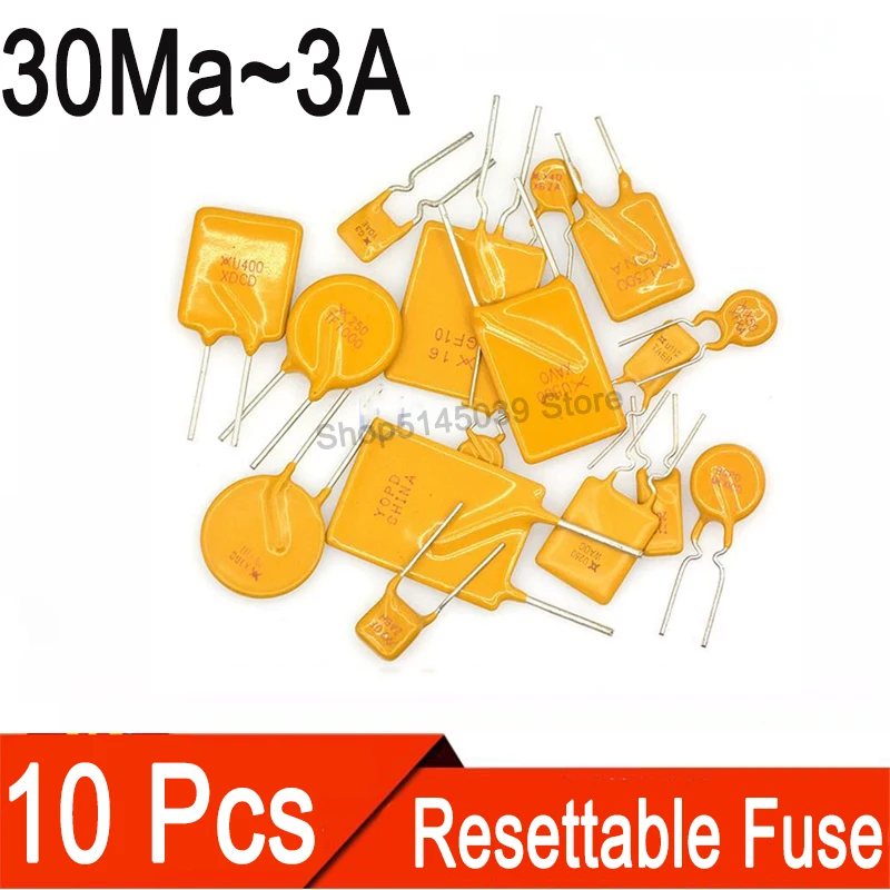 10ks 250V Obnovenie poistky PPTC 3A 2,5A 2A 1,5A 1,2A 1A 0,8A 0,6A 0,5A 0,4A 0,3A 0,2A 0,18A 0,16A 0,12A 0,11A 0,1A 90A 80MA 80MA FESE