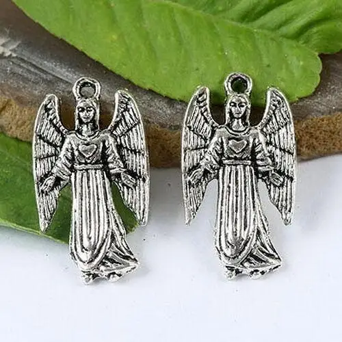 10ks 26,3x14,3 mm, otvor: 1,1 mm tibetský strieborný archanjel Samuel Trinket H1394