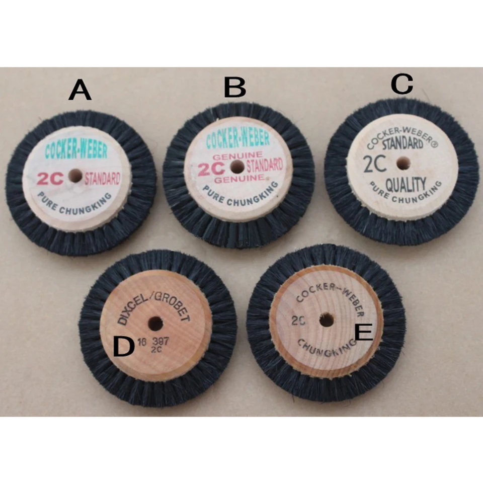 10ks 2c čierne leštenie štetca Bristle Fuffing Wheel s dreveným stredom 48 mm šperkov