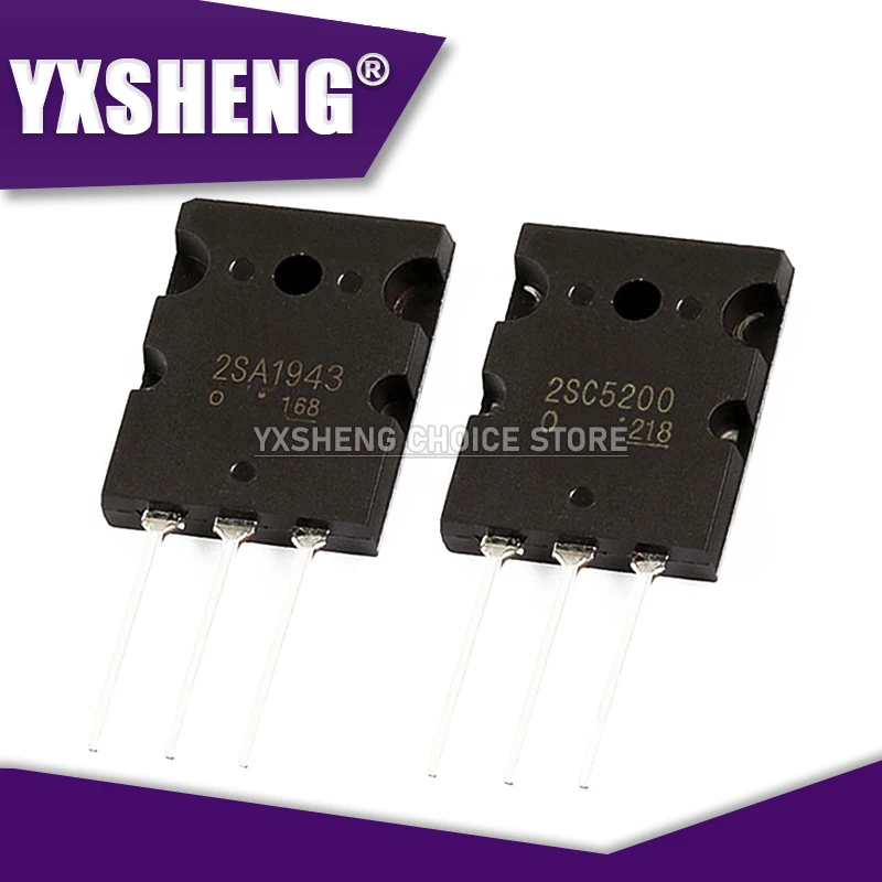 10ks 2SC5200 TO-3P C5200 5200 2SA1943 A1943 TRECSOR TRANSISTOR 5PEARS (5PCS 2SC5200 +5PCS 2SA1943)