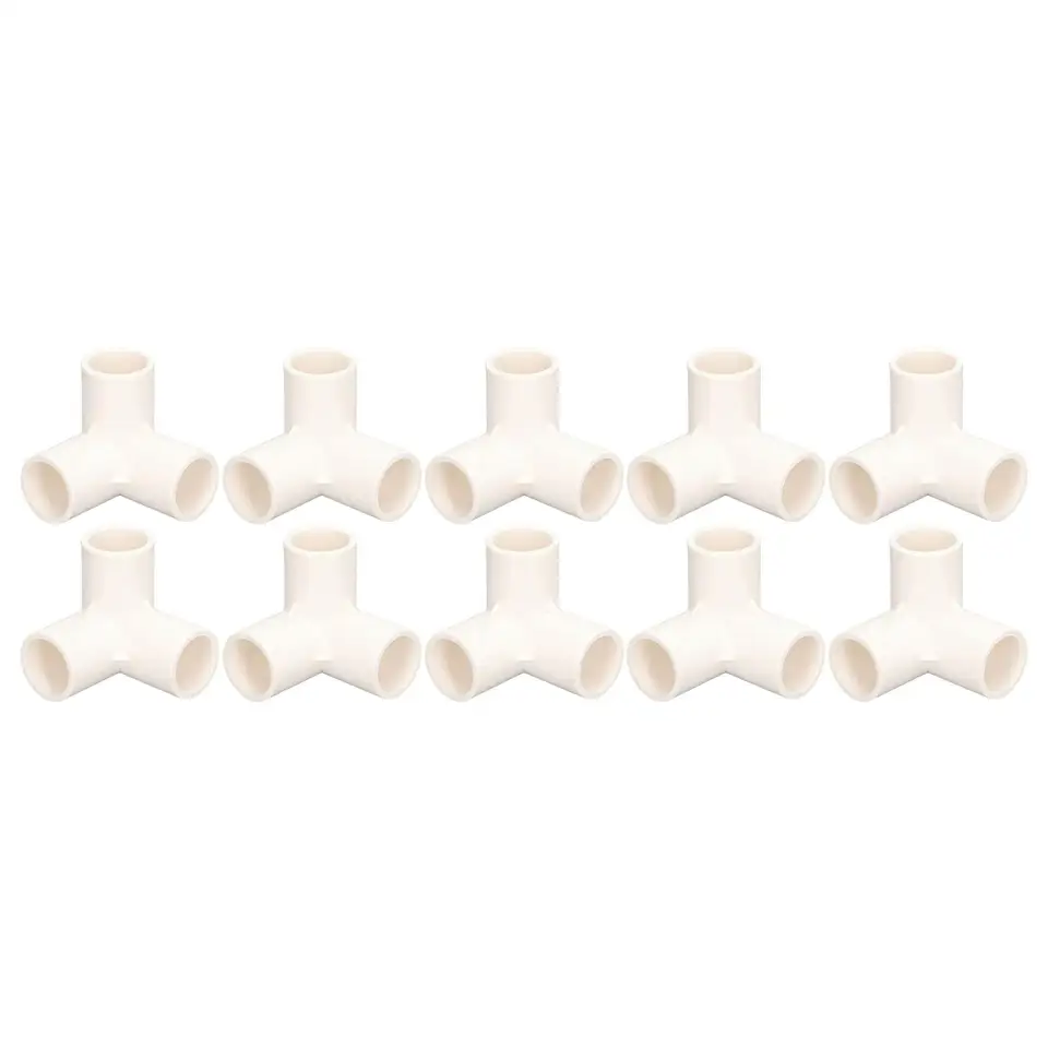 10ks 3 -Way Plast Tine Elbow rohový konektor pre PVC rúrku s vnútorným priemerom 25 mm