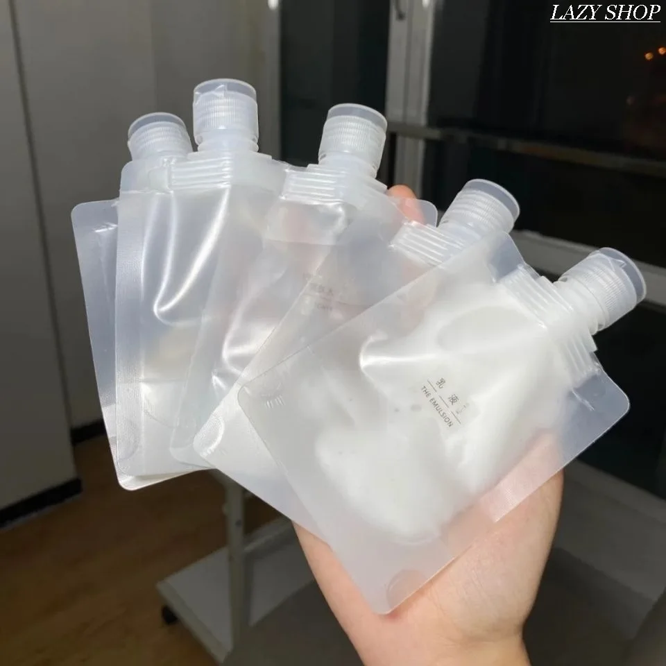 10ks 30/50/100 ml vrecká na balenie Clamshell Stand Up Spout Past Plastové ručné dezinfekčné mlieko šampón šampón make -up kvapaliny cestovanie