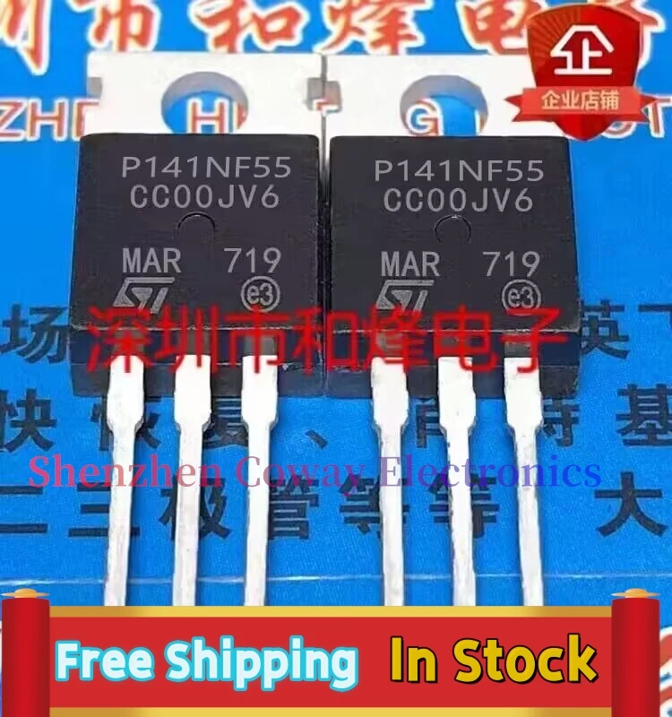 10ks-30pcs STP141NF55 P141NF55 80A/55V N MOS TO-220 V SKLADU Fast Shipping