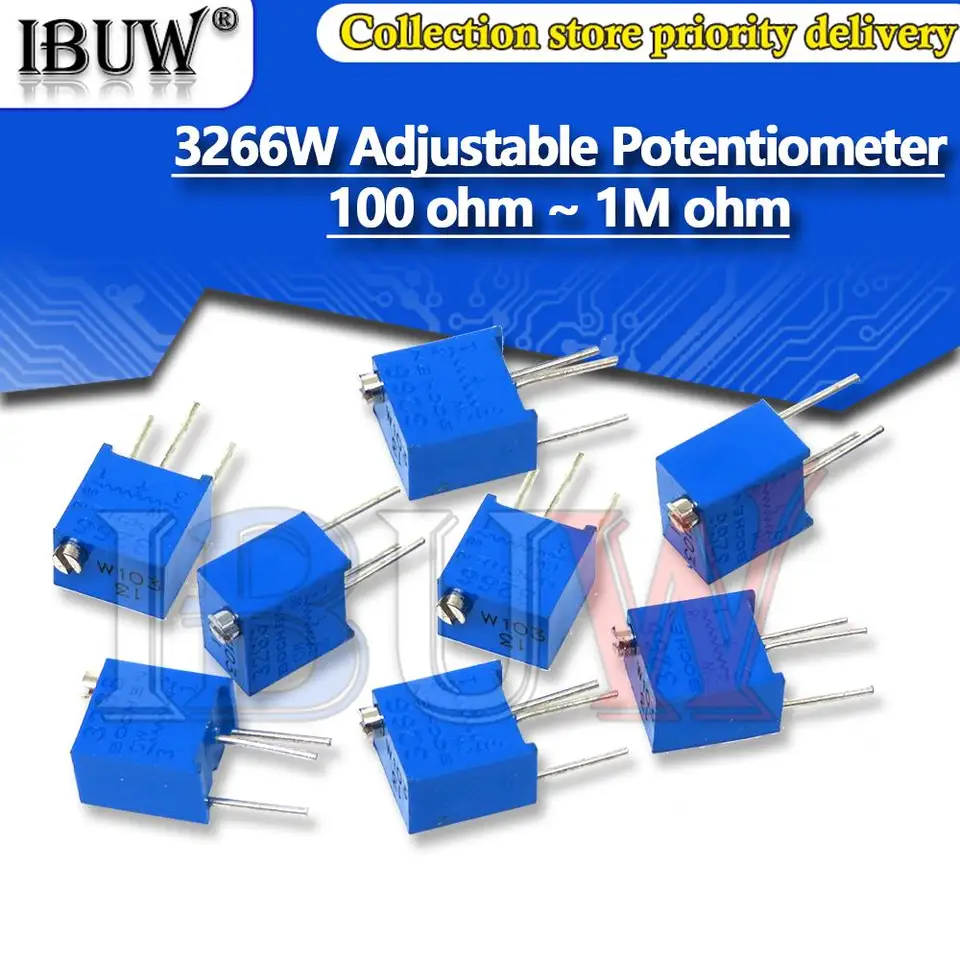 10ks 3266W 1K ~ 500K Nastaviteľný presný potenciometer 1k 2k 5k 10k 20k 50k 100k 200k 500k 500k 103 1M 100r 200r 500r 100 200 500