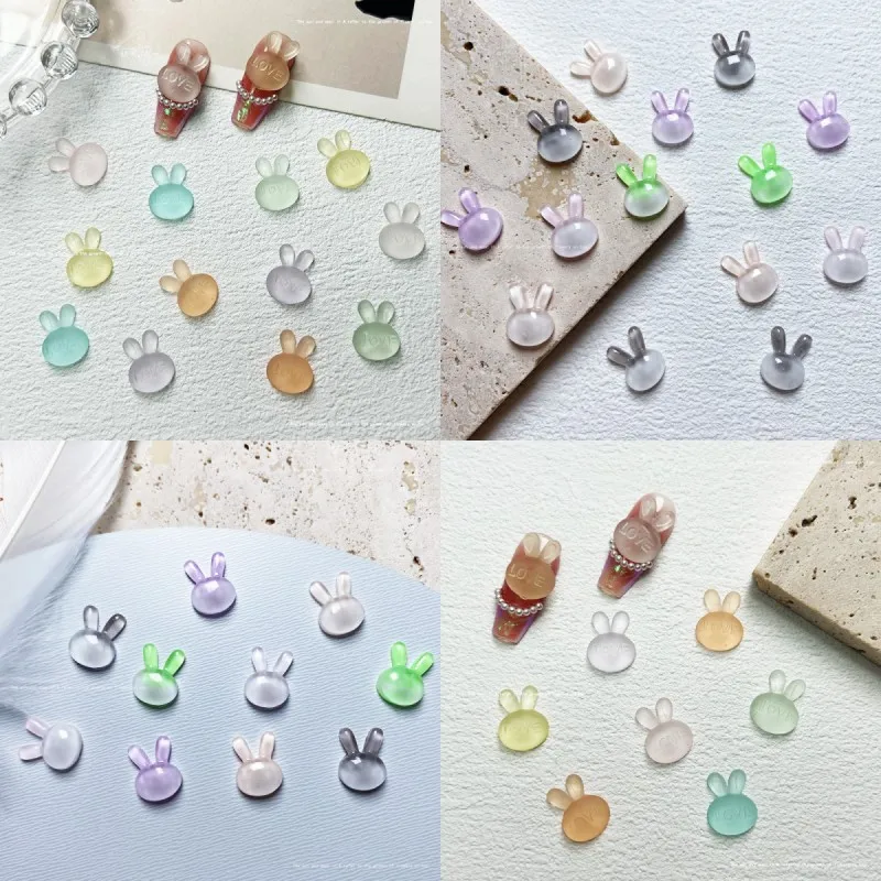 10ks 3d karikatúra králičie živice na nechty Kúzla Kawaii Sladký Láska Letter Letter Letter Letter Ozdoby kamienky
