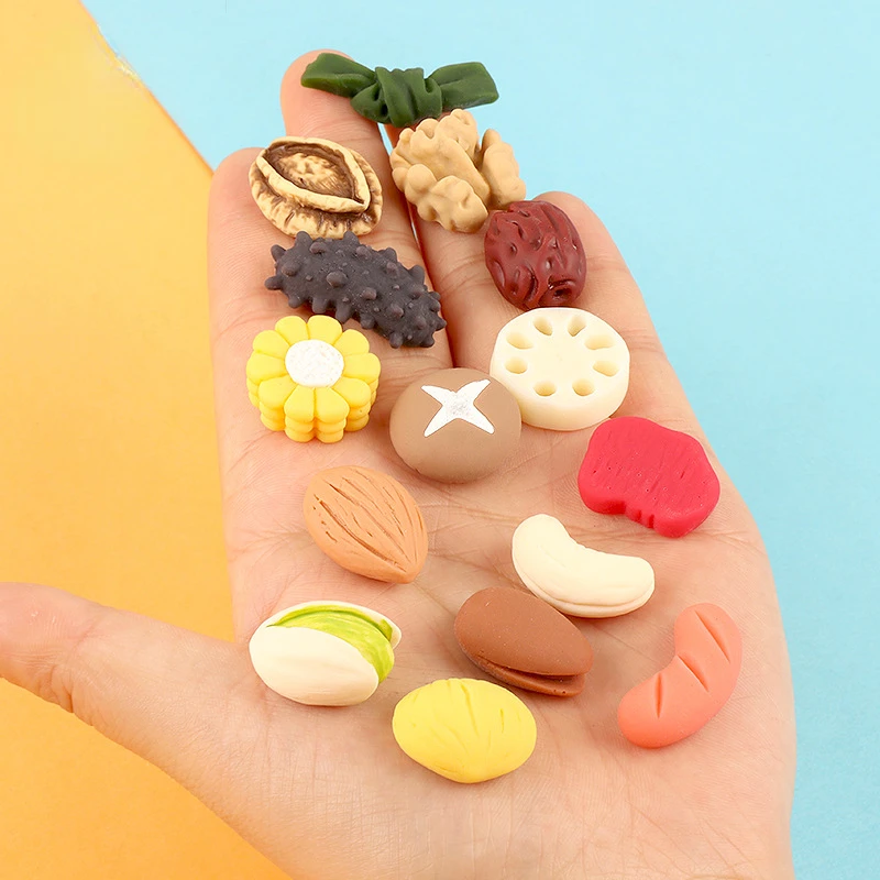 10ks 3d Kawaii Resin Mini Nuts série figúrky remeslá Scrapbooking Príslušenstvo Materiály ozdoby Flatback kúzla Miniatúra