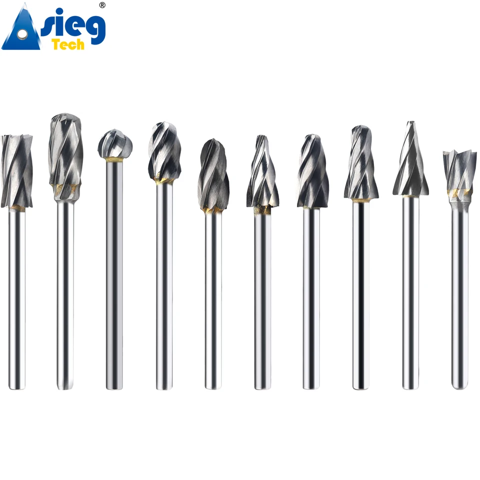 10ks 3x6mm karbid rotačný súbor Burr Set mlynčeky 1/8 