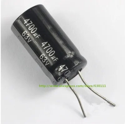 10ks 4700UF 63V Radiálny elektrolytický kondenzátor 63v4700UF 22 mm x40 mm
