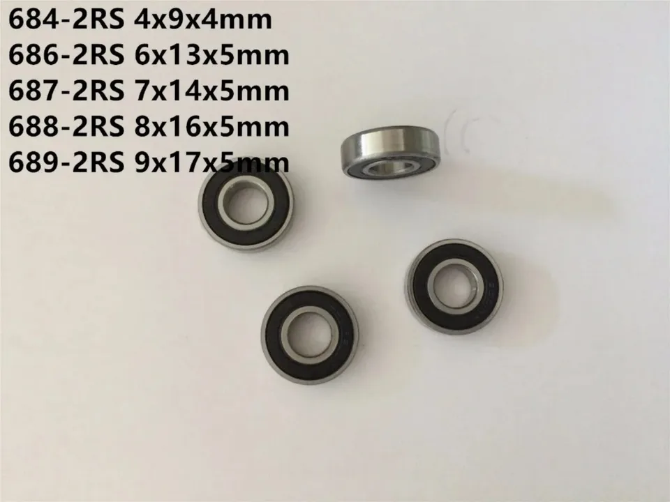 10ks 684-2rs 685-2rs 686-2rs 687-2rs 688-2rs 689-2rs Mini ložisko Deep Groove Gum Gum Gum Gum Webated Miniatúrne ložiská ložiska ložiskov