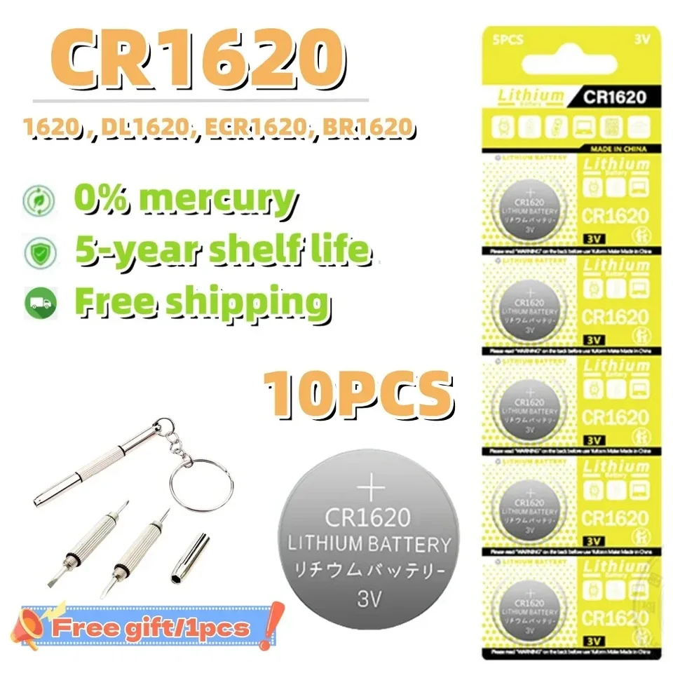 10ks 70 mAh kapacita CR1620 3V lítiová batéria LM1620 BR1620 ECR1620 KCR1620 CR 1620 5009LC COIN CELLY VÝZNAMNÉ HORSKÉ BATKÉ HORSKÉ BATKÉ HORSKÉ