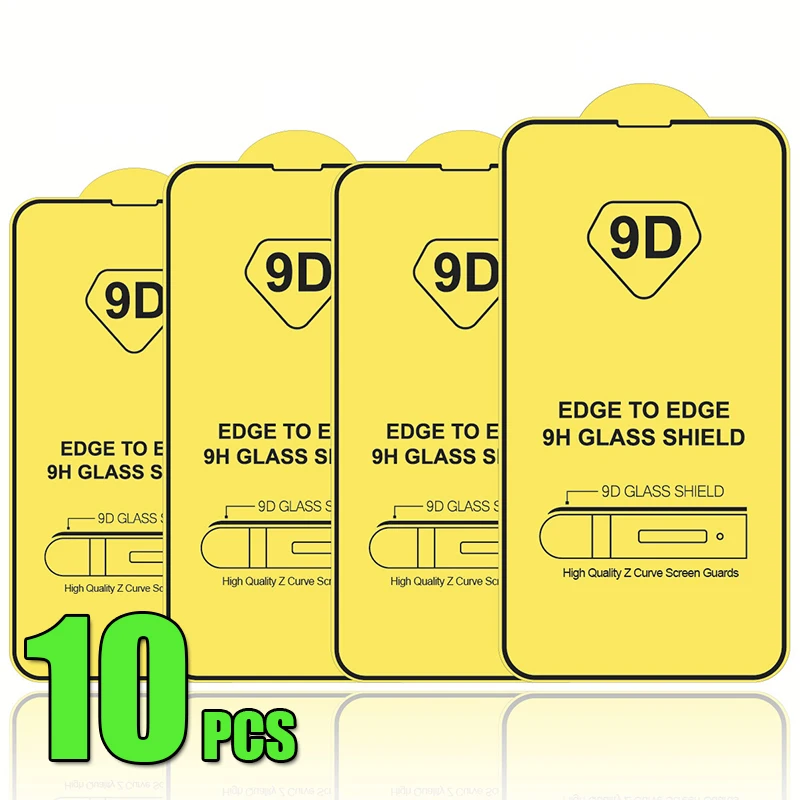 10ks 9D plné lepidlo Temperované sklenené strážne filmové obrazovky Protetcor pre iPhone 16 Pro Max 15 plus 14 13 12 11 xs xr x 8 7 SE