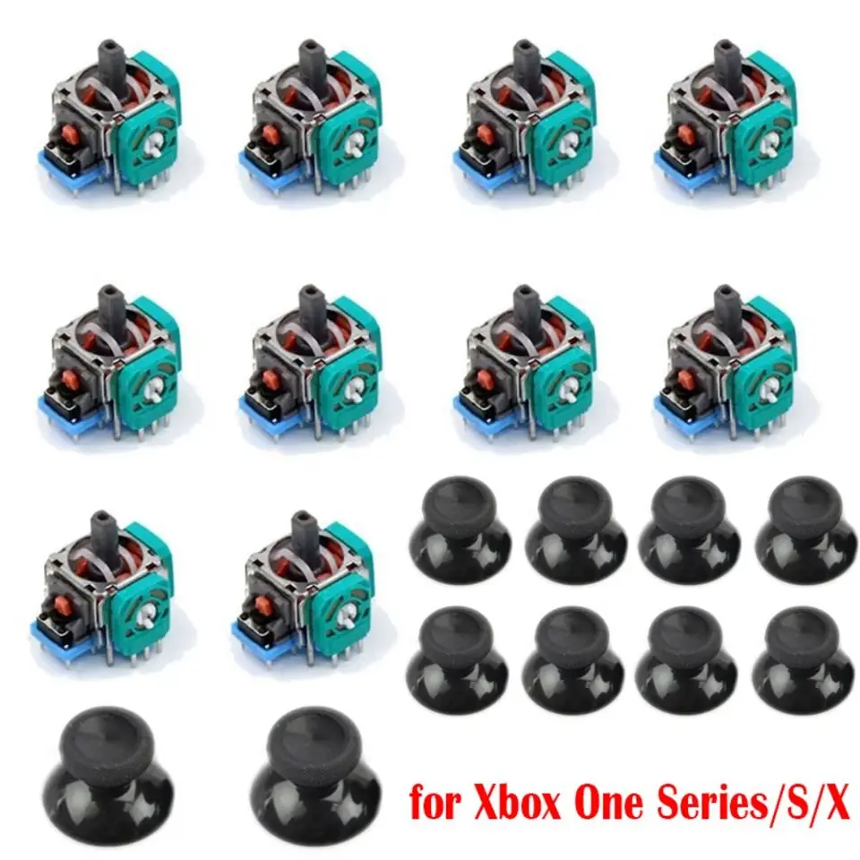10ks Alpy 3D Analógový joystick Dôkazovateľné hry Hruby Huby Výmena vysokej presnosti rukoväte pre Xbox One Series X/S