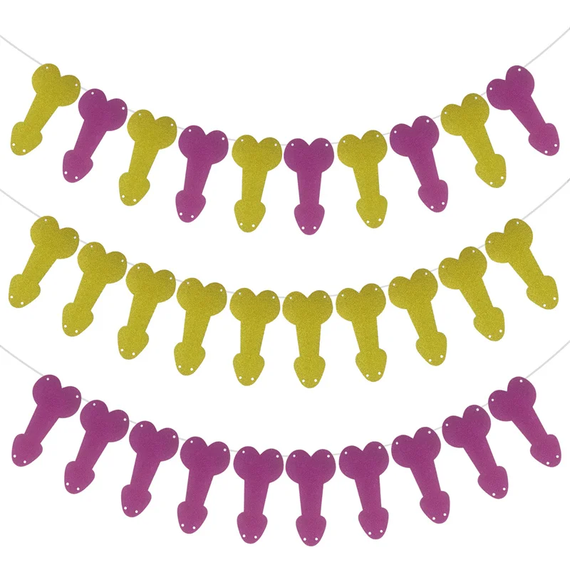 10ks bakalárske večierok Willy penis papier Banner na svadobnú svadobnú sprchu dekorácie Hen Night Party Bunting Garland Supplies