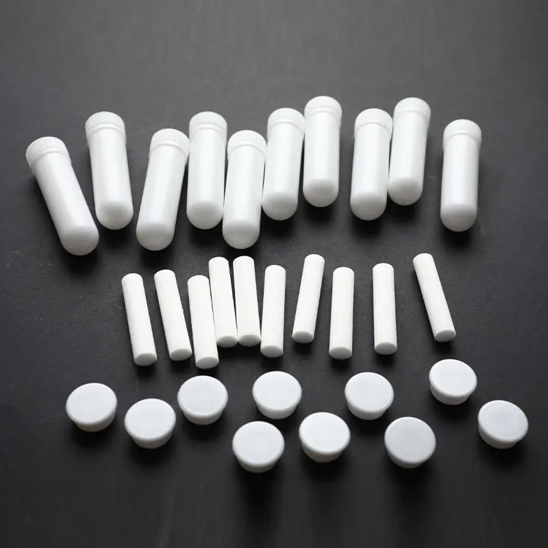 10ks biely plastový éterický olej Nasal Inhaler Rúrky tyčinky Blank Wicks Rebilble Dropper Containery pre parfum aromaterapie