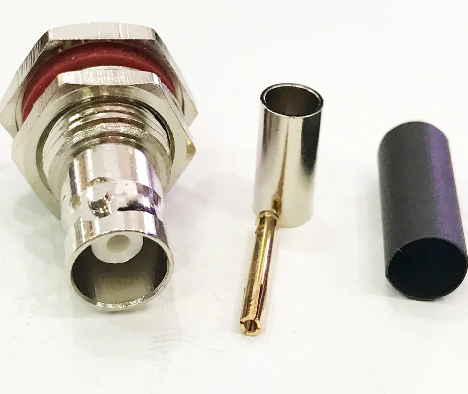 10ks bnc ženský O-krúžok Berkhead Cromp Connector pre RG58 RG142 LMR195 RG400 Coaxiálny koaxiálny kábel
