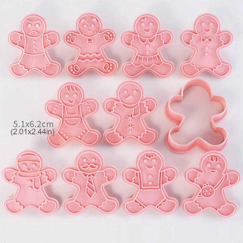 10ks/box perník vianočné cookie cookie súpravy DIY Cake Decoration Navidad Nový rok večierok Nástroje na pečenie