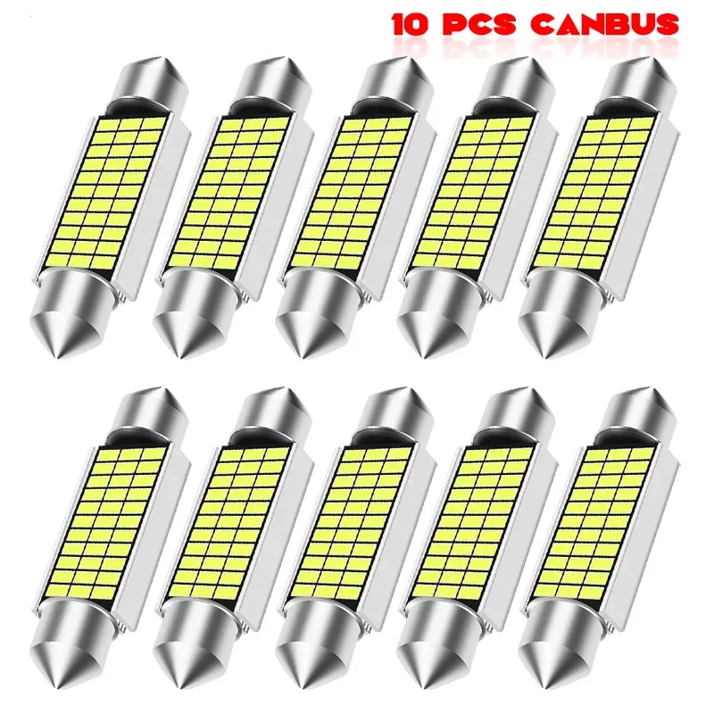 10ks C5W C10W 3014 LED svetlá 31mm 36 mm 39 mm 41 mm Canbus Car Interiér Dome Reading Light Parking Lights 12v Universal White
