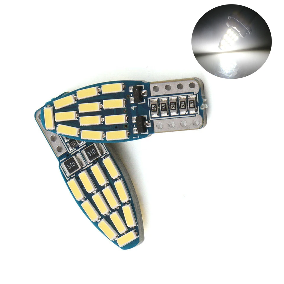 10ks Canbus T10 W5W 194 24SMD Vzduie LED Interiérové ​​prístroje Svetlá Žiarovka pre autone parkovacie žiarovky Automatické parkovacie žiarovky White