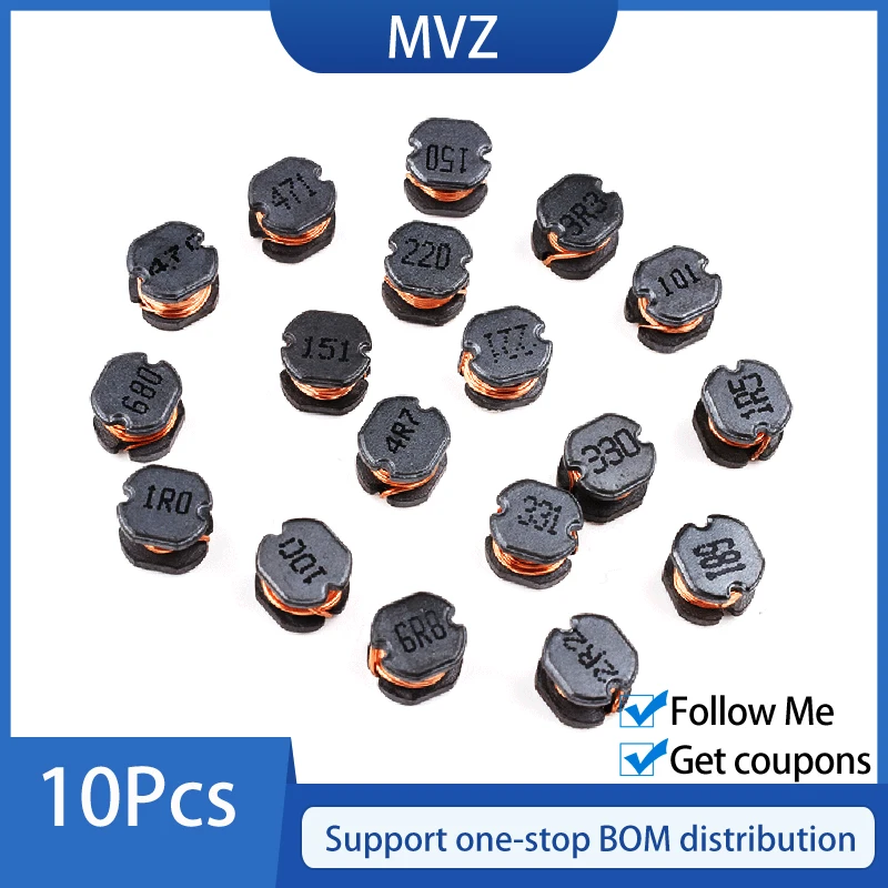 10ks CD105 SMD integrovaný výkonový indukčný induktorový chokový cievky 2.2UH 3,3UH 4,7UH 6,8UH 10UH 15UH 22UH 2R2 3R3 4R7 6R8 100 150 220